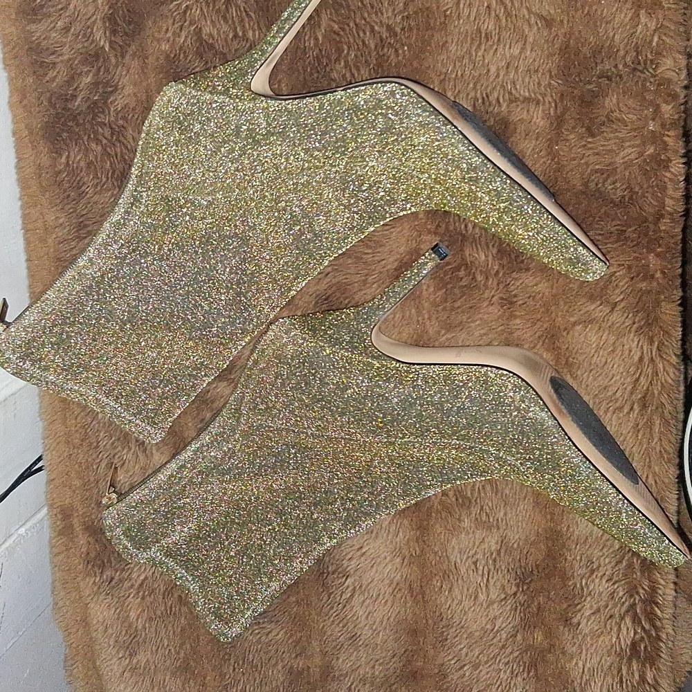 Marc Fisher Gold Glitter Boots